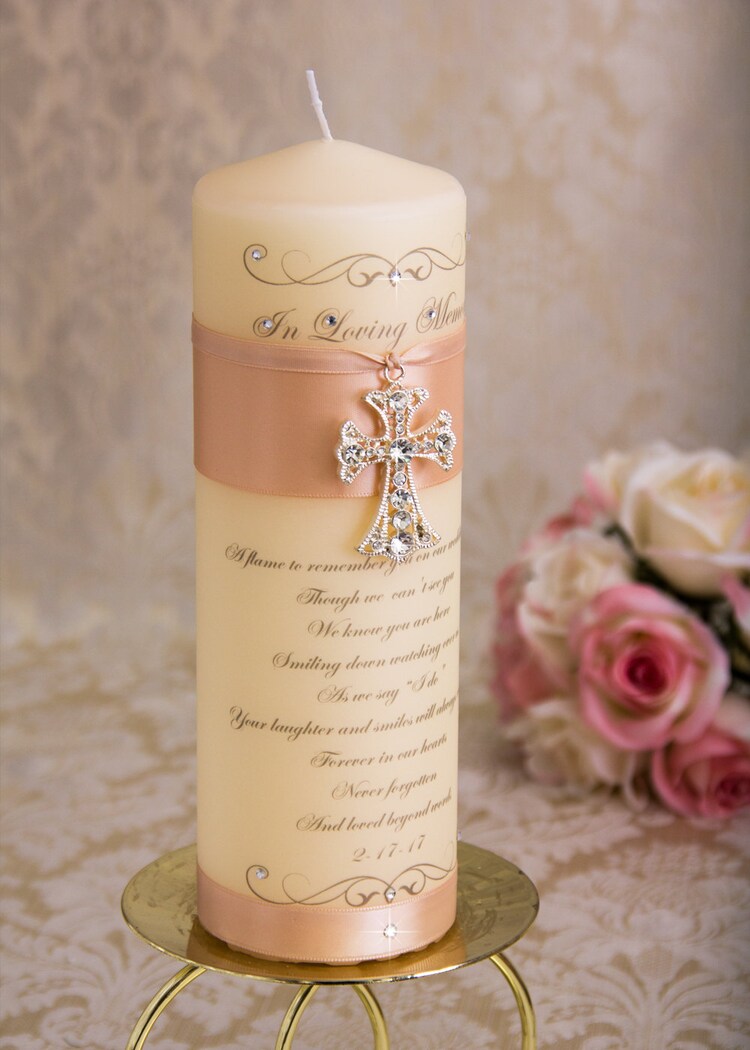 Stylish Personalized Memorial Candle Blush Memory Candle