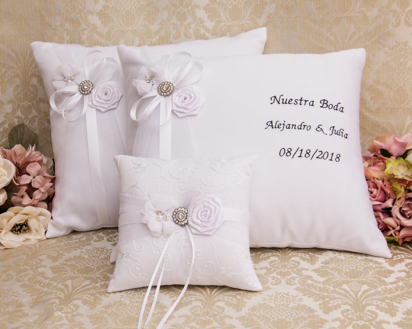 Wedding Kneeling Pillows Monogrammed Ceremony Pillow Etsy