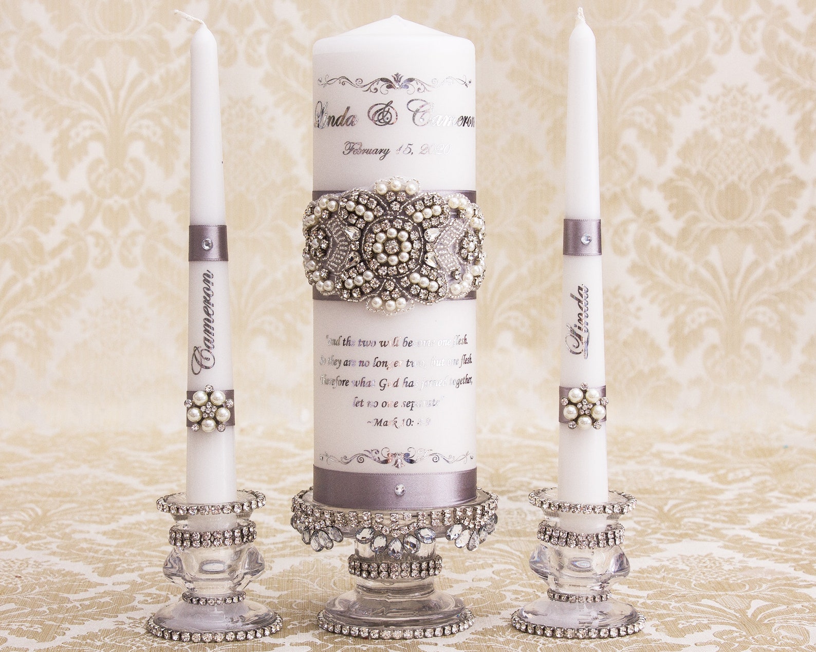 Wedding Unity Candle Holder Set for Great Gatsby Wedding Etsy