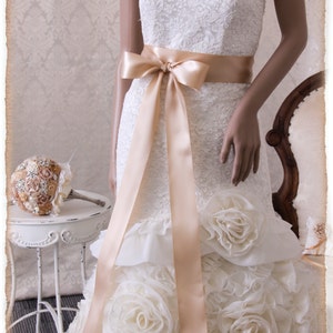 2&quot; Beige Wedding Sash Belt 3 yard, BEIGE Bridal Sas, Wedding Dress Sas, Bridal Belt, Bridal Sash, Beige Satin Ribbon Sash, Satin Bridal Sash