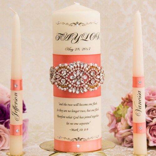 Rose Gold Unity Candle Set Rose Gold Wedding Unity Candles Etsy