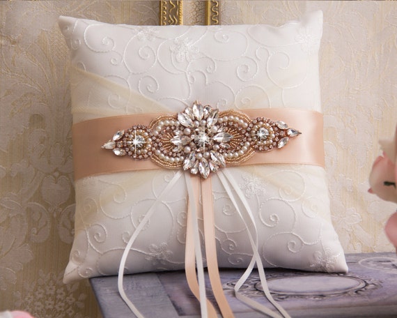 Dzty Lace Pearl Wedding Ring Pillow Ivory Cushion India | Ubuy