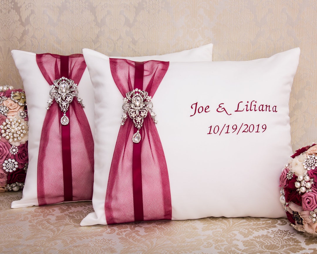 Wedding Kneeling Pillows Monogrammed Ceremony Pillow Etsy