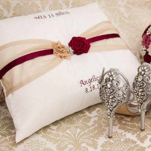 Personalized Tiara Pillow Quinceanera Pillow Set Quince Shoe Etsy