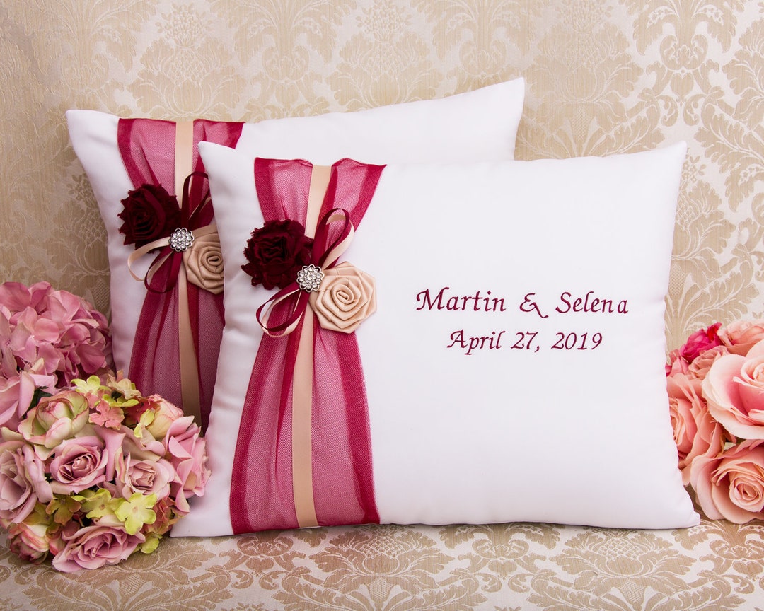Wedding Kneeling Pillows, Monogrammed Ceremony Pillow, Personalized