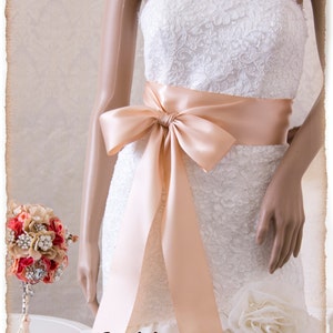 Wedding Sash Belt, Bridal Sash, BLUSH Wedding Sash, Satin Ribbon Bridal Belt, Rose Gold Bridal Sash, Satin Bridal Sash