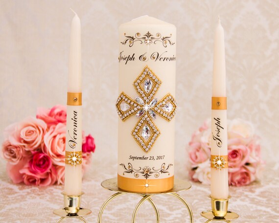 Ensemble de bougie dunité de mariage en or rose, personnalisé mariage  bougies, bougies de cérémonie, mariage bougie ensemble -  France