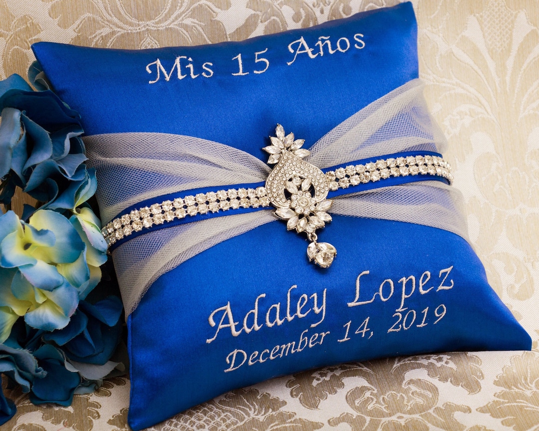 Personalized Tiara Pillow, Embroidered Quinceanera Pillow, Quince Shoe