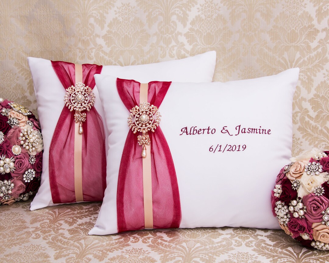 Wedding Kneeling Pillows, Monogrammed Ceremony Pillow, Personalized