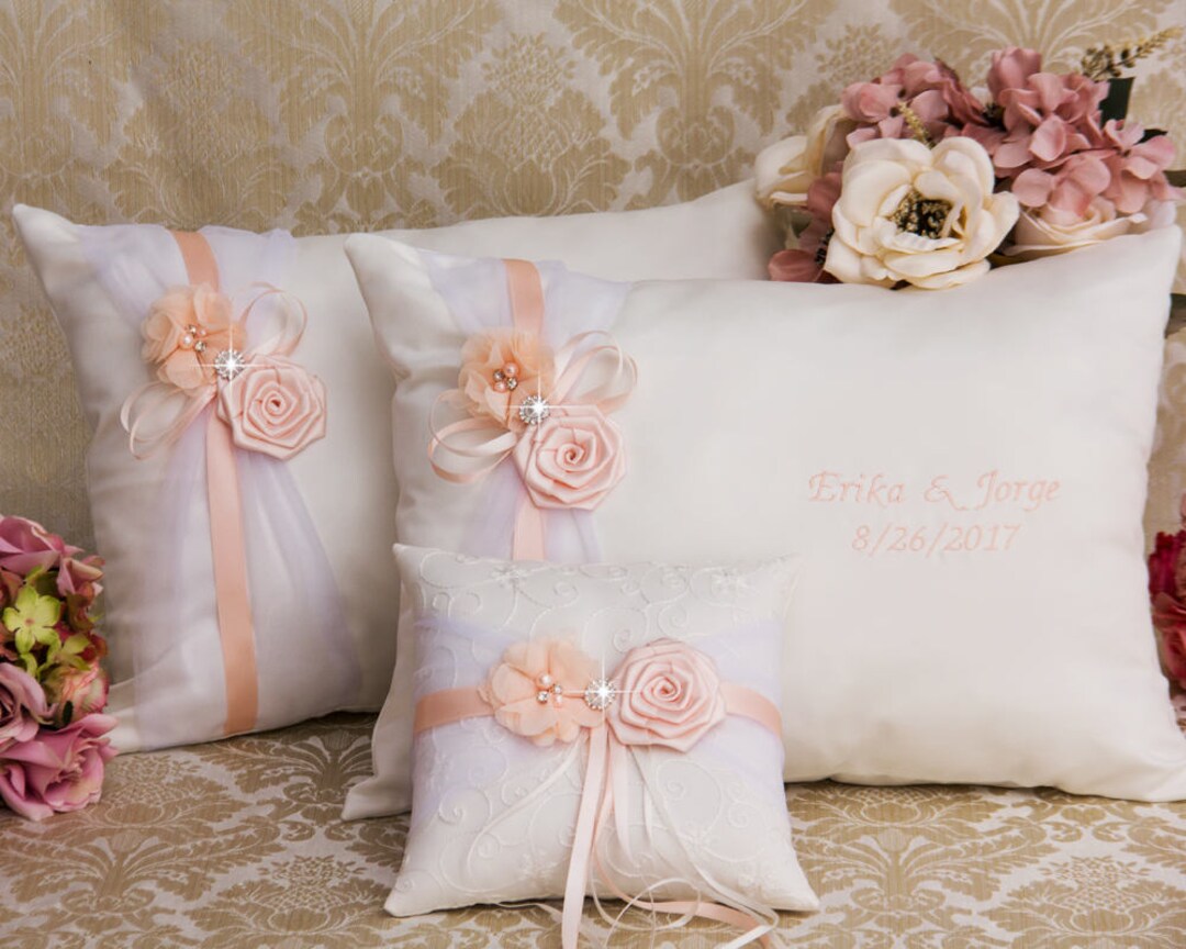 Set of 2 Wedding Kneeling Pillows Monogrammed Ceremony Etsy