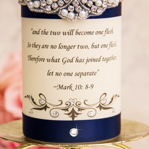 Navy Blue Wedding Unity Candle Set Wedding Unity Candles Wedding Candle Personalized Unity Candle Set image 5