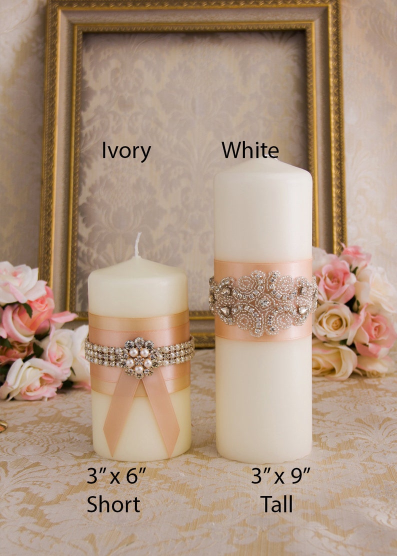Wedding Unity Candle Set Rose Gold Unity Candles Blush Etsy