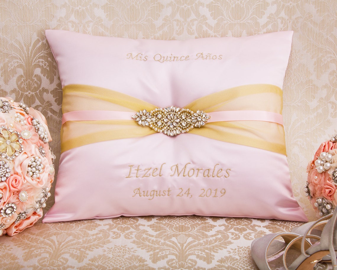 Pink and Gold Quinceanera Pillow Quince Shoe Pillow Kneeling Etsy