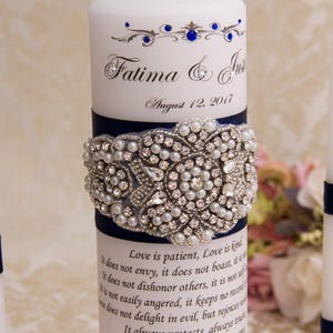 Pearl Wedding Unity Candle Set, Champagne Wedding Candles Set, Champagne Unity Candle Set, Personalized Wedding Candle Set
