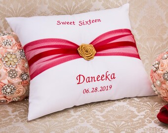 Juego de almohadas personalizadas para quinceañeras, almohada para zapatos  de quinceañera, almohada para arrodillarse para mis dulces 16, Mis 15