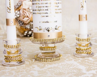 Wedding Candle Holder Set, Art Deco Wedding Unity Candle Holder, Great Gatsby Wedding Candle Stand for Wedding Ceremony Candles Set Stand