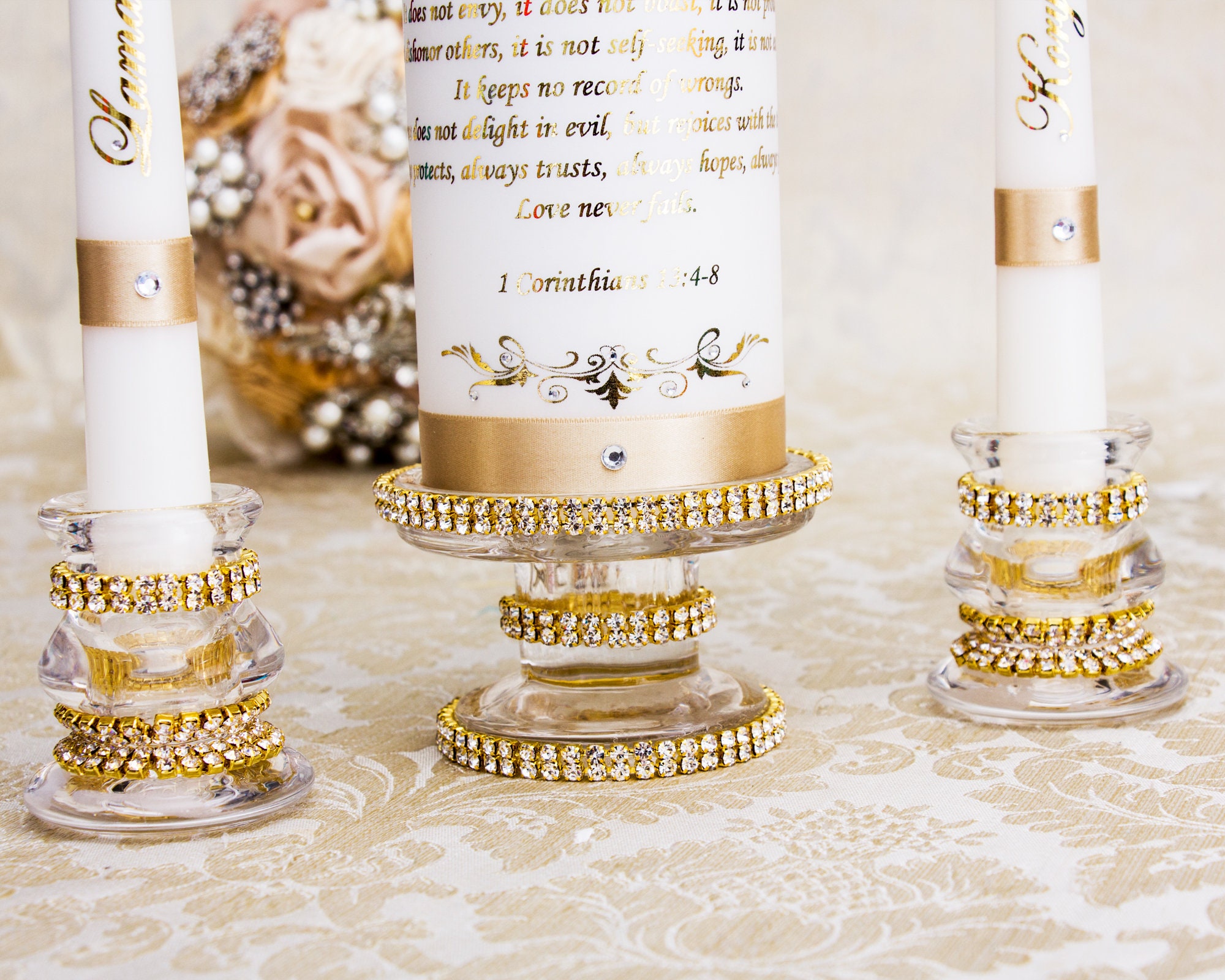 Conjunto de candelabros de boda, candelabro de unidad de boda Art Deco,  soporte de velas de boda Great Gatsby para velas de ceremonia de boda Set  Stand - Etsy México, image size:2000x1600