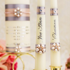 Silver Wedding Unity Candle Set, Personalized Unity Candles Set for ...