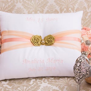 Personalized Quinceanera Pillow Set, Quince Shoe Pillow, My Sweet 16 Kneeling Pillow, Mis 15 Anos, Tiara Pillow