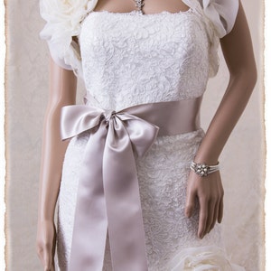 3&quot; Platinum Bridal Sash 1 Innenhof, Deluxe Platinum Hochzeit Sash Gürtel, Platin Satin Ribbon Bridal Gürtel, Hochzeit Schärpe Satin Bridal Sash