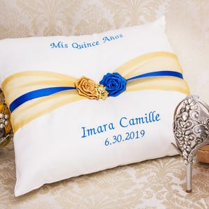 Personalized Quinceanera Pillow Set, Shoe Pillow, Kneeling Pillow, Mis Quince Anos, Custom Quince Pillows