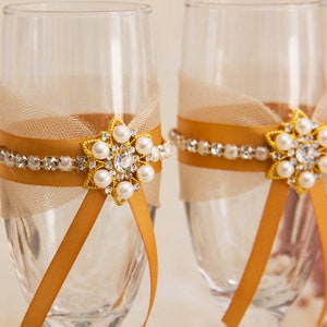 Champagne Wedding Flutes Gold Champagne Flutes Wedding Glasses  Toasting Flutes Wedding Champagne Glasses