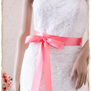 PINK DELIGHT  Bridal Sash, Satin Ribbon Sash, Wedding Sash, Satin Bridal Sash, Bridesmaids Sash, Bridal Belt