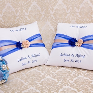 Wedding Kneeling Pillows, Monogrammed Ceremony Pillow, Personalized Kneeling Pillows, Prayer Pillows, Ring Pillow, Nuestra Boda