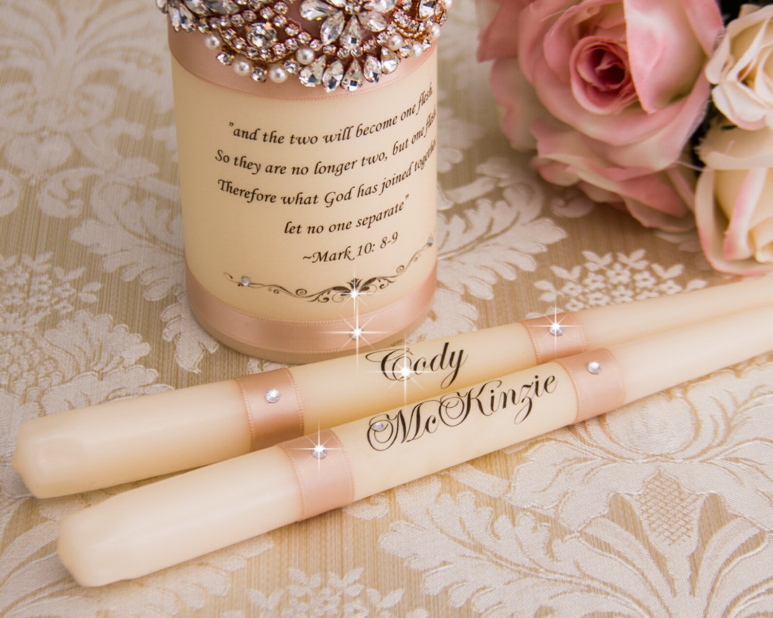 Rose Gold Unity Candle Set Rose Gold Wedding Unity Candles Etsy