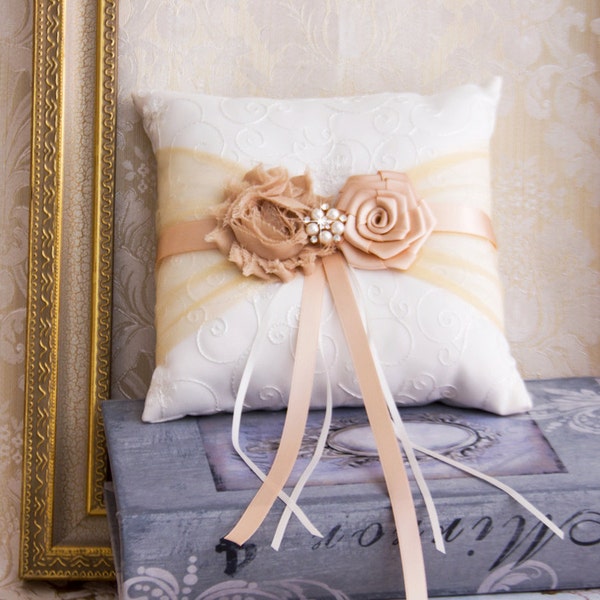 Rose Gold Ring Bearer Pillow, Blush Wedding Ring Pillow, Wedding Ring Bearer Pillow, Rose Gold Wedding Pillow