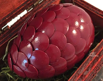 Dragon Egg with Box - Dragon Egg with Chest - Dragon Egg Decor - Dragon Egg - CRANBERRY - Regal Style Box