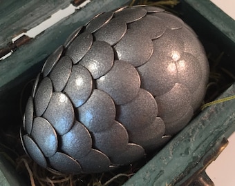 Dragon Egg with Box - Dragon Egg with Chest - Dragon Egg Decor - Dragon Egg - PEWTER - Regal Style Box