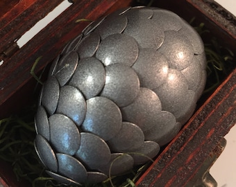 Dragon Egg with Box - Dragon Egg with Chest - Dragon Egg Decor - Dragon Egg - PEWTER - Regal Style Box