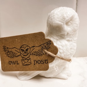 Owl Post Soap / Snowy Owl Soap / Snow Owl Soap / Jareth Owl / 3.5 oz Soap / Goat Milk Soap / Party Favor