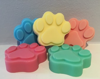 Paw Print Soaps / Paw Print Soap Set / Mini Guest Soap / Set of 5 - 1 oz bars /Goat Milk Soap / Baby Shower Favor / Party Favor