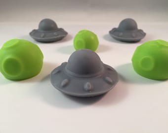 UFO Soap / Intergalactic Soaps / Meteor Soaps / Outer Space Soaps / Space Ship Soap / Set of 6 Soaps / 2.5 oz Total / Goat's Milk Soap