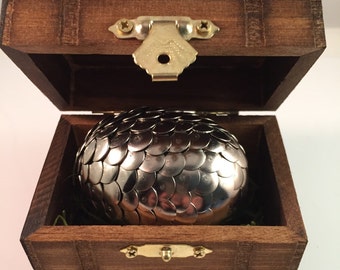 Dragon Egg with Box - Dragon Egg Decoration - Dragon Egg with Chest - Dragon Egg Decor - Dragon Egg- YOU PICK Color - MEDIUM