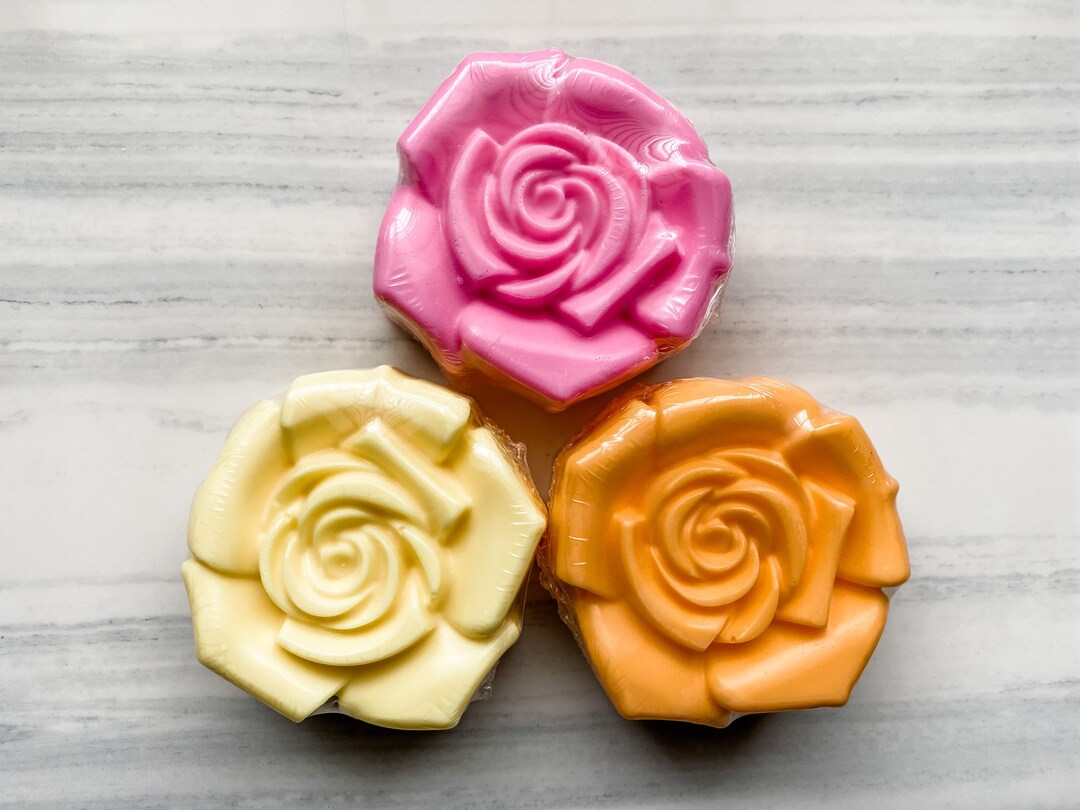 Square Soap Roses Rose Soap / Flower Soap / Bar Size Soap / Wedding Favor/ 3.75 Oz Soap ...