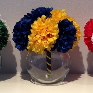Graduation Party Centerpiece - Graduation Floral Decor - School Colors Decoration - Sports Team Decor - Sports Centerpiece