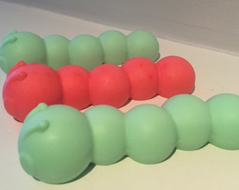 Caterpillar Soap / Handmade Soap / Munchie Caterpillar Soap/ Set of 3 Soaps / 1 oz Soaps / Goat Milk Soap / 3 oz Total