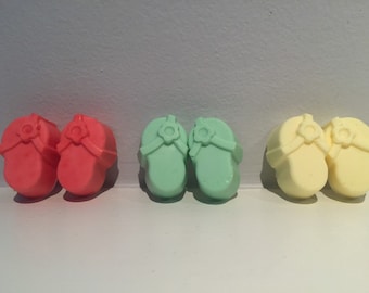 Flip Flop Soaps / Flip Flop Soap Set / Mini Guest Soap / 1 oz Soap / Goat Milk Soap / Baby Shower Favor / Party Favor / Summer / Beach Party