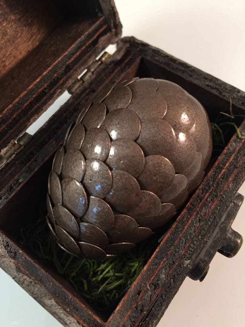 Dragon Egg with Box Dragon Egg with Chest Dragon Egg Decor Dragon Egg BROWN Regal Style Box image 1