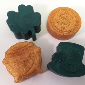 Leprechaun Soap / Shamrock Soap / Clover Soap / Lucky Clover Soap / St Patty&#39;s Soap / Set of 4 Soaps