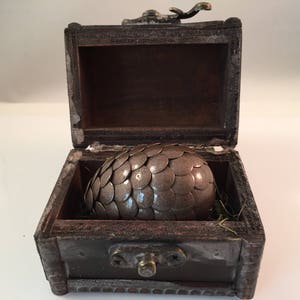 Dragon Egg with Box Dragon Egg with Chest Dragon Egg Decor Dragon Egg BROWN Regal Style Box image 3