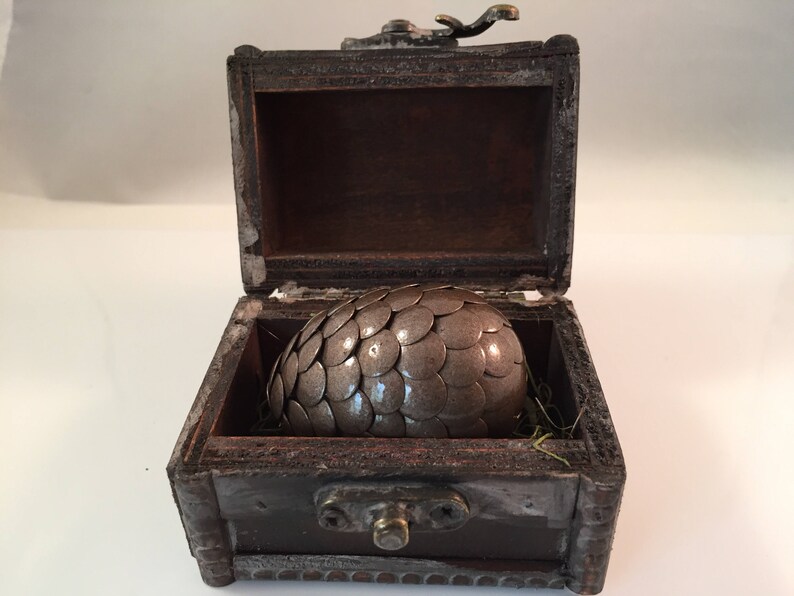 Dragon Egg with Box Dragon Egg with Chest Dragon Egg Decor Dragon Egg BROWN Regal Style Box image 3