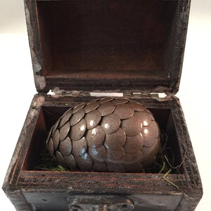 Dragon Egg with Box Dragon Egg with Chest Dragon Egg Decor Dragon Egg BROWN Regal Style Box image 2