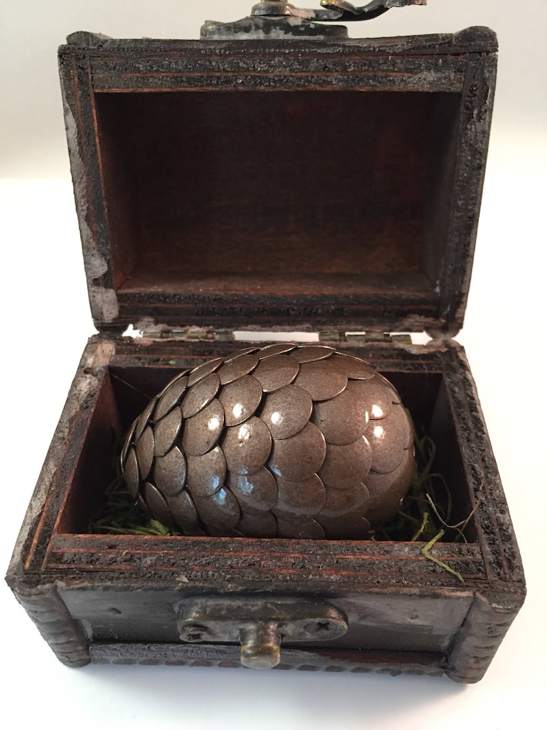 Dragon Egg with Box Dragon Egg with Chest Dragon Egg Decor Dragon Egg BROWN Regal Style Box image 2