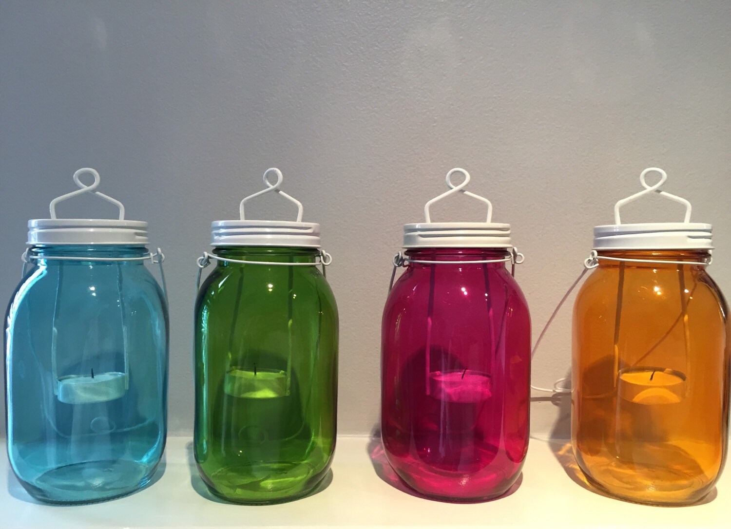 Spring Mason Jar Tealight Candle Holder Glass Tealight Candle Etsy