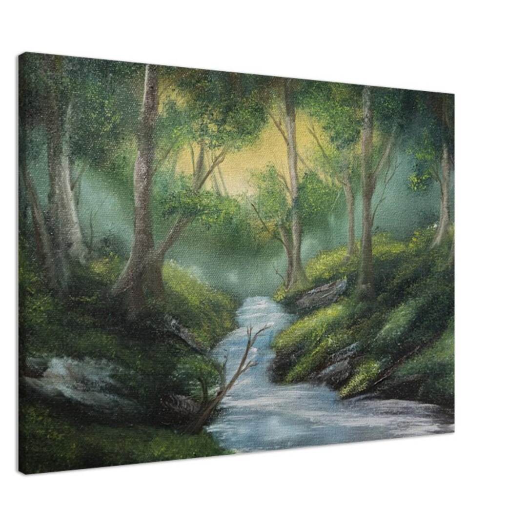 Forest Stream Canvas Print - Serene Nature Wall Art, Tranquil Home ...