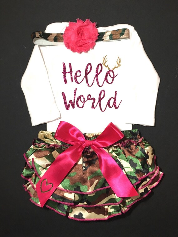 camo baby girl coming home outfit